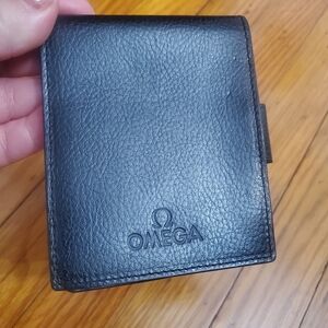 Omega Schedoni Modena Italy Adresses  Black Leather Wallet Mens